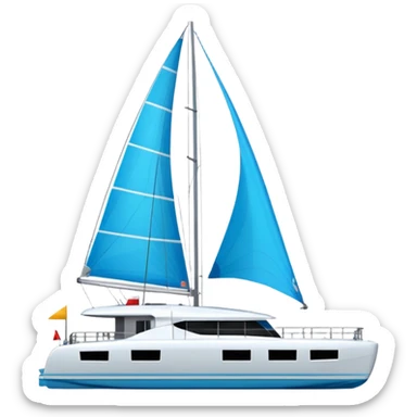 make a 50ft catamaran lagoon styled faceing to the right  sticker
