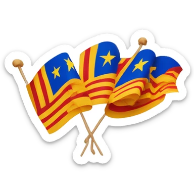 estelada de catalunya de 4 barras rojas y 5 barras amarillas sticker