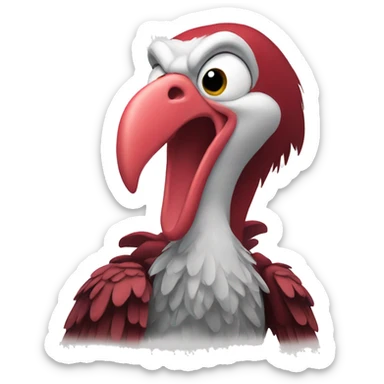 red vulture grinning sticker
