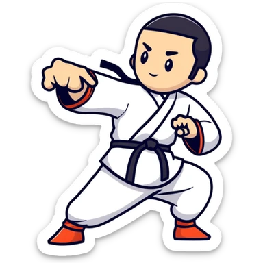 kung fu man sticker