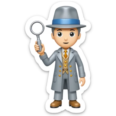 Isolated, detailed illustration of the most incredibly realistic modern day style of cartoon character inspector gadget
figurine imaginable, toy style. sticker