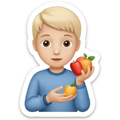 A Lil kid holding 6 7 on sticker