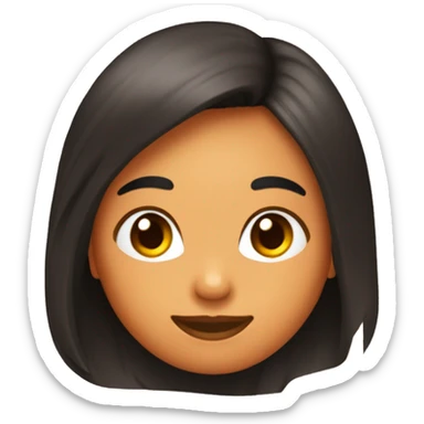 Haz un chico de pelo marrón besando una chica de pelo negro y detrás un corazón naranja sticker