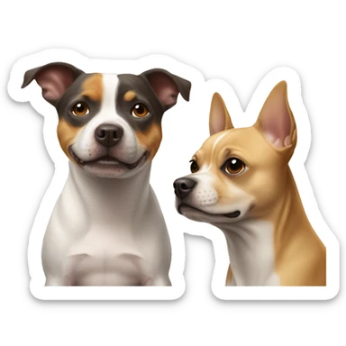 staffy and chihuahua sticker