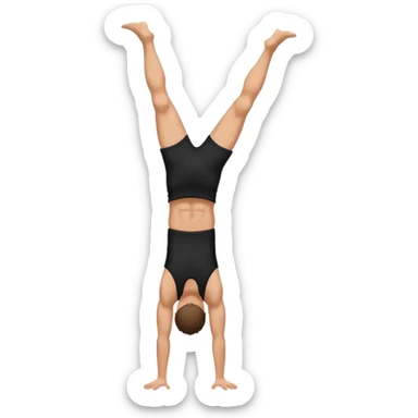 black shorts and tank tops white man handstand sticker