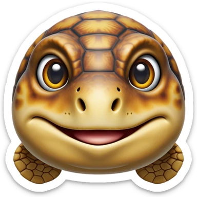 Cinematic Realistic Comical Sea Turtle Portrait Emoji, Head tilted dramatically with an exaggeratedly amused expression, featuring a robust, intricately patterned shell and wide, expressive eyes filled with playful disbelief, rendered with vibrant, lifelike detail and natural coastal light; high shine, dramatic yet playful, styled with an air of cheeky marine mischief, soft glowing outline, capturing the essence of a spirited and over‐the‐top sea turtle that looks ready to bob its way into viral fame! sticker