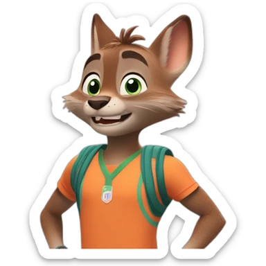 nick wild from zootopia doing sport sticker