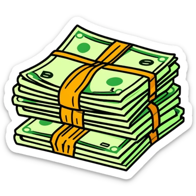 cash bundle money stack sticker