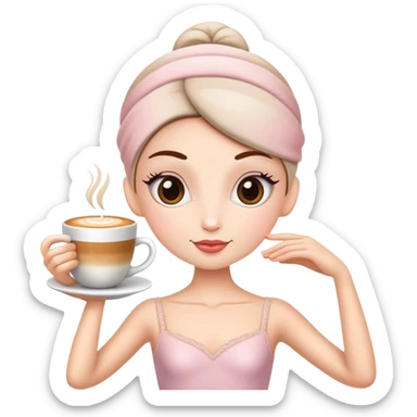 Ballerina that has a cappucion cup as her head sticker