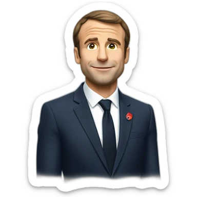 Macron qui fait Coucou sticker