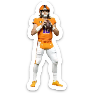 justin herbert standing over trevor lawrence  sticker