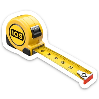 Yellow tape measure unrolled on table sticker