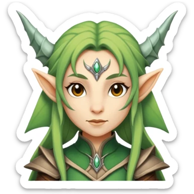 Warcraft female dragonborn elf combine  sticker