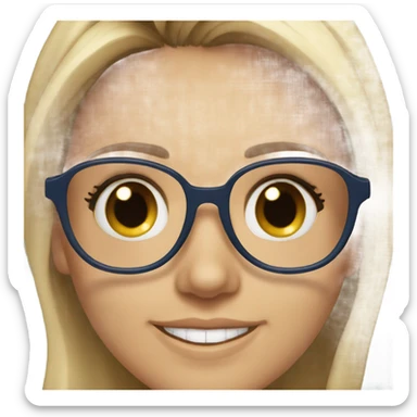 Caucasian Jessica alba with glasses and blue eyes  sticker