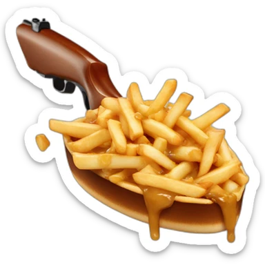 Poutine avec un fusil sticker