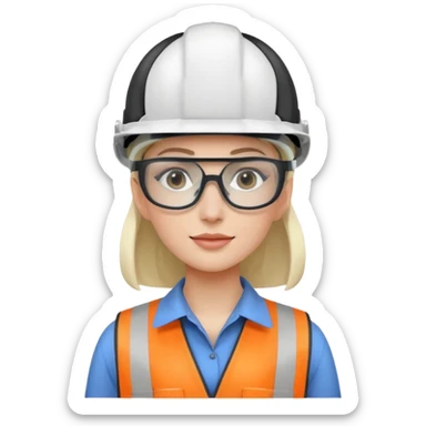 Ingeniera industrial mujer con casco blanco sticker