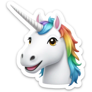 rainbow unicorn smiling sticker
