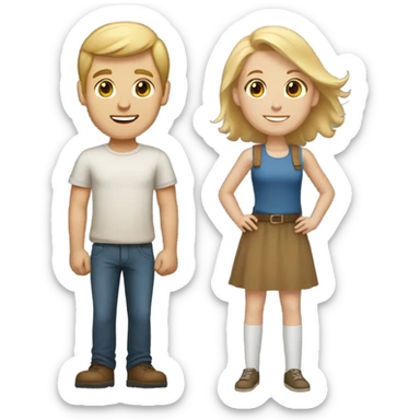 Blonde tall football boy with light brown hair girl sticker