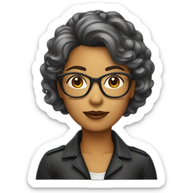 Femme-cheveux-rasé-lunettes sticker