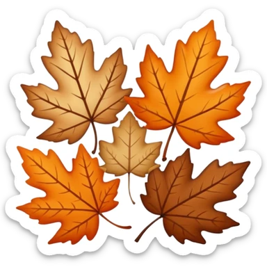 A kawai sticker autumn leaves around it, cozy fall colors (orange, brown, beige), playful and modern style, glossy finish, minimalistic but expressive, symbolizing a Fall Reading Challenge. sticker