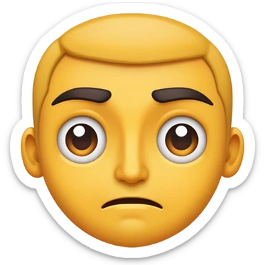 Raised eyebrows emoji but with unibrows sticker