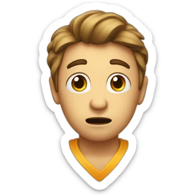 Face with an emotion who says « I don’t know »… a little bit perplexed sticker