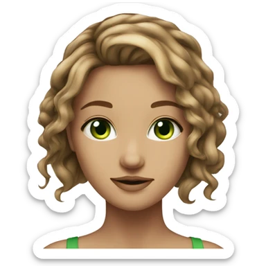 beautiful girl green eyes light brown haie sticker