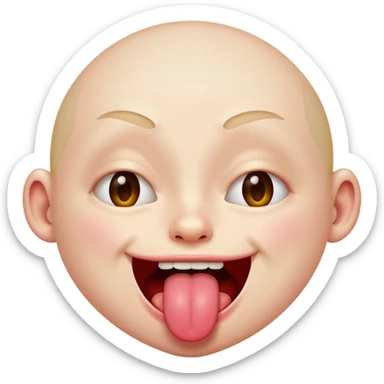 original emoji look with winkey face tongue out and cringey sticker
