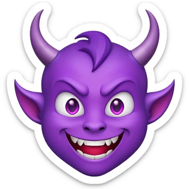 A web emoji 🕸️ with the classic purple smiling devil emoji 😈 placed exactly at the center. The purple devil emoji must look exactly like the official Apple/Google version — purple face, sharp eyes, wide mischievous smile, and small devil horns. No changes to its expression, color, shape, or accessories. No extra elements added. The web emoji is plain and stylized like the original emoji, with the devil emoji clearly visible inside it, untouched.

 sticker