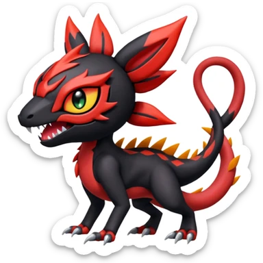 Colorful Cool Badass  Meloetta-Litten-Salandit-Guilmon-Darkrai-Pokémon-Fakémon-fusion-hybrid-creature sticker