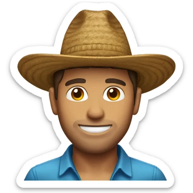 Brown hair guy with sombrero sticker