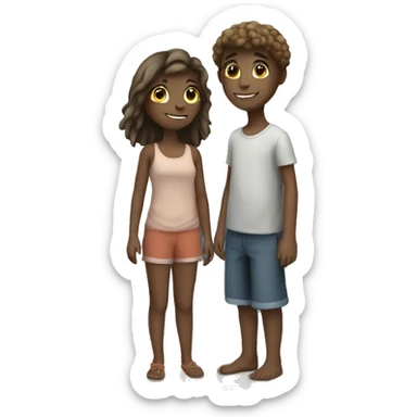 boys by the ocean sky with girl sticker