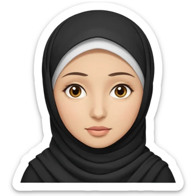 emoji perempuan berhijab, ekspresi netral sticker