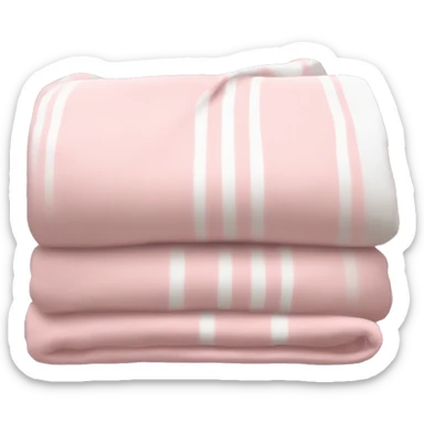 soft pink and white folded blanket  sticker