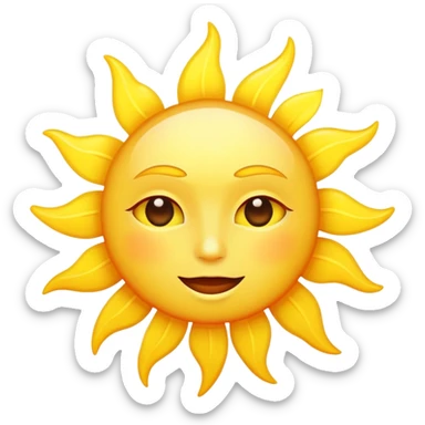 bright yellow sun with rays sticker
