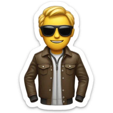 Squelette avec une veste en cuir  sticker