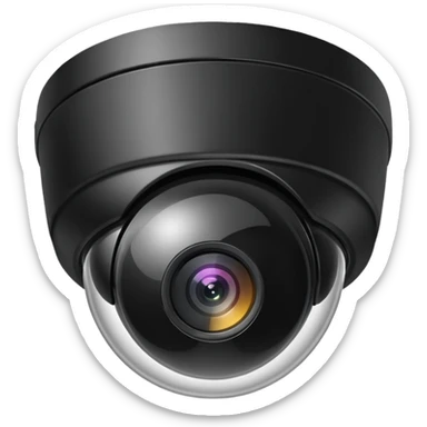 Dome cctv camera in black  sticker