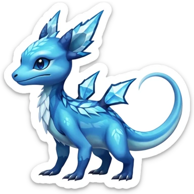 Colorful Dark Shiny Exotic Salandit-Aurorus-Glaceon-Fakémon-hybrid-creature (full body)  sticker