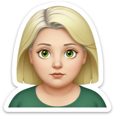 Overweight, blonde and grey haired female with golden green Hazel eyes having a bad week rolling eyes sticker
