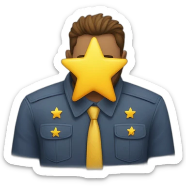 A man wearing a yellow star on the left of his shirt sticker