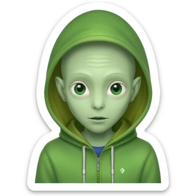 Aliens Green, hoodie, thin ears sticker