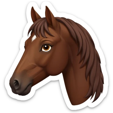 Chocolate-colored Arabian horse only muzzle and neck sticker
