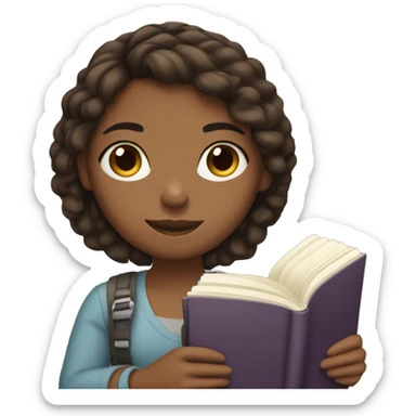 brunette brown girl holding a journal sticker