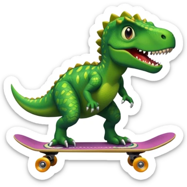 Dinosaur on a skateboard sticker
