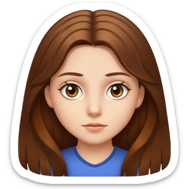 Girl with long brown hair and hazel eyes sticker
