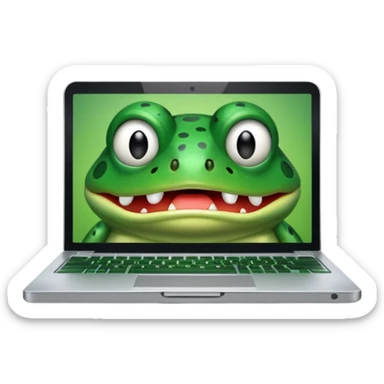 bufo frog meme breaking his laptop in half sticker