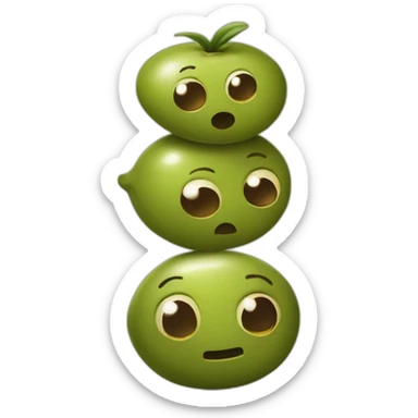 vertical stack of two olives but one is feeling weird sticker