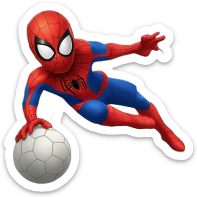 lionel messi as spider man kicking a ball sticker
