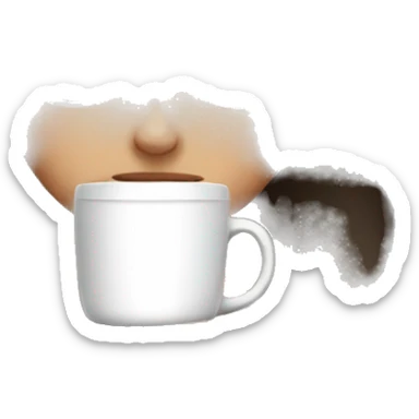 brunette girl wrapped in blanket drinking coffee sticker