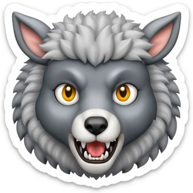 Una mitad lobo y la otra mitad oveja pero el lobo es agresivo  sticker